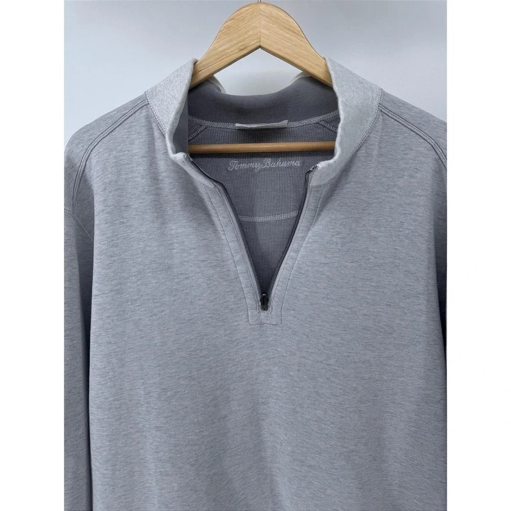 Tommy Bahama Reversible  Quarter Zip Pullover Mens XL Gray‎ Reversable GOLF